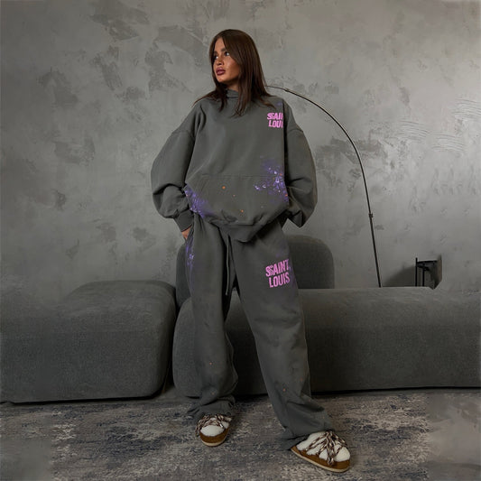 Damen Lässiges Oversized Freizeitset mit weitem Hoodie und bequemen Jogginghosen Stalluxe