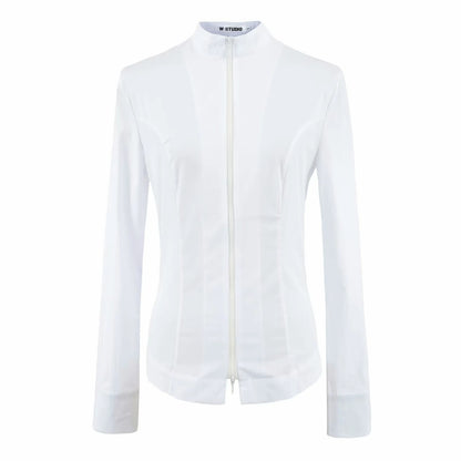 Damen Hochleistungs-Activewear-Jacke mit Stehkragen und Reißverschluss Stalluxe