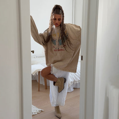 Damen Oversized Sweatshirt mit grafischem Print und lässigem Schnitt Stalluxe