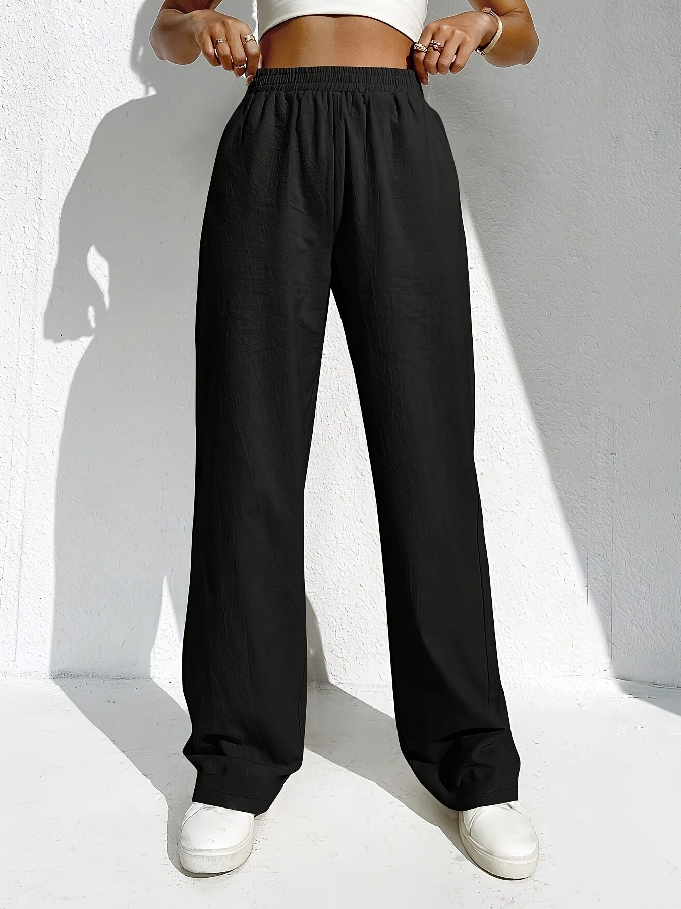 Damen Bequeme und lässige Hosen mit elastischem Bund Stalluxe