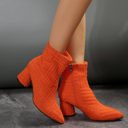 Damen Stiefeletten mit trendiger Ripp-Struktur und komfortablem Blockabsatz Stalluxe