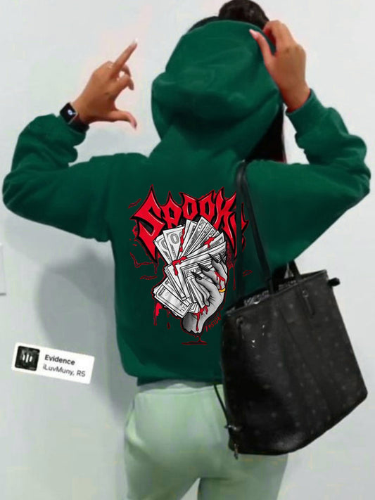 Damen Kapuzenpullover mit kreativer Grafik und hoher Passform Stalluxe