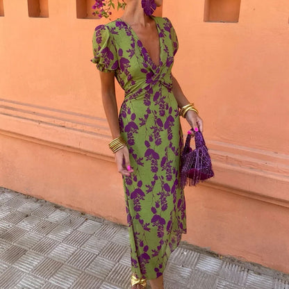 Damen Umstandskleid mit vintage Blumenmuster Stalluxe