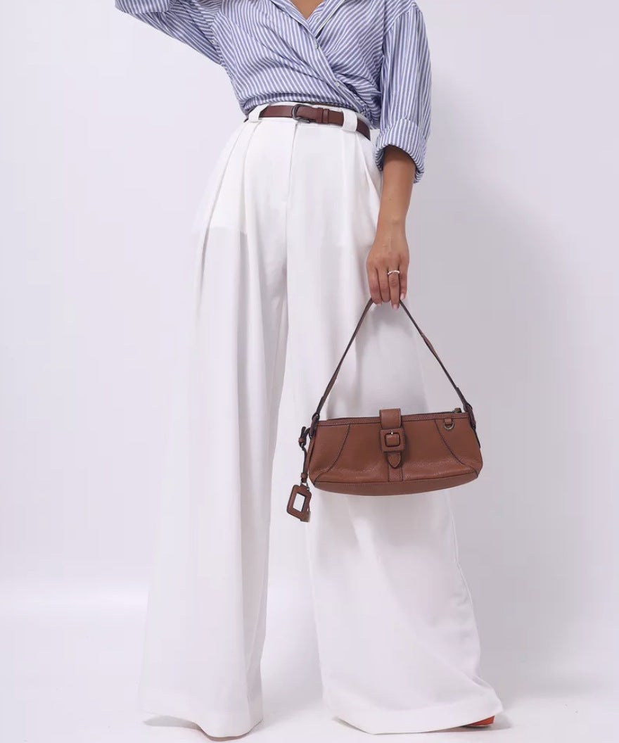 Damen weite Palazzohose mit hohem Bund und eleganter Taillierung Stalluxe
