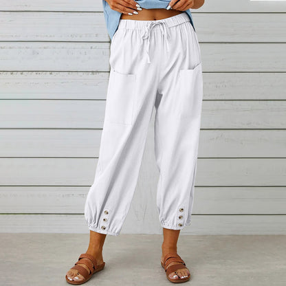 Damen modische Freizeit-Hose mit praktischen Taschen und elastischen Bündchen Stalluxe