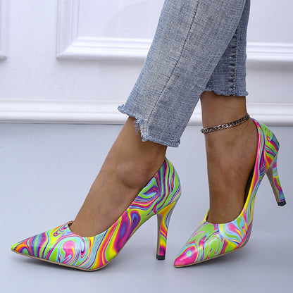 Damen High Heels mit buntem Marmor-Design und elegantem Stiletto Stalluxe
