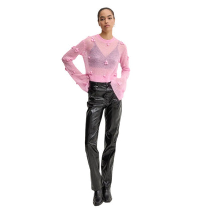 Damen Modischer Pullover mit strukturiertem Design und aufgebauschten Ärmel Stalluxe