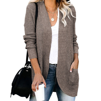 Damen Strickjacke mit modernem Strickmuster und praktischen Taschen Stalluxe