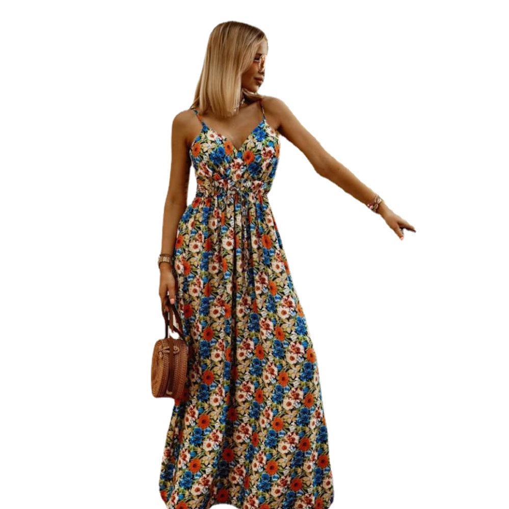 Damen Maxikleid mit floralen Mustern und raffiniertem Schnitt Stalluxe