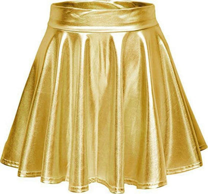 Women's Stylish High-Waisted Faux Leather Skirt Stalluxe