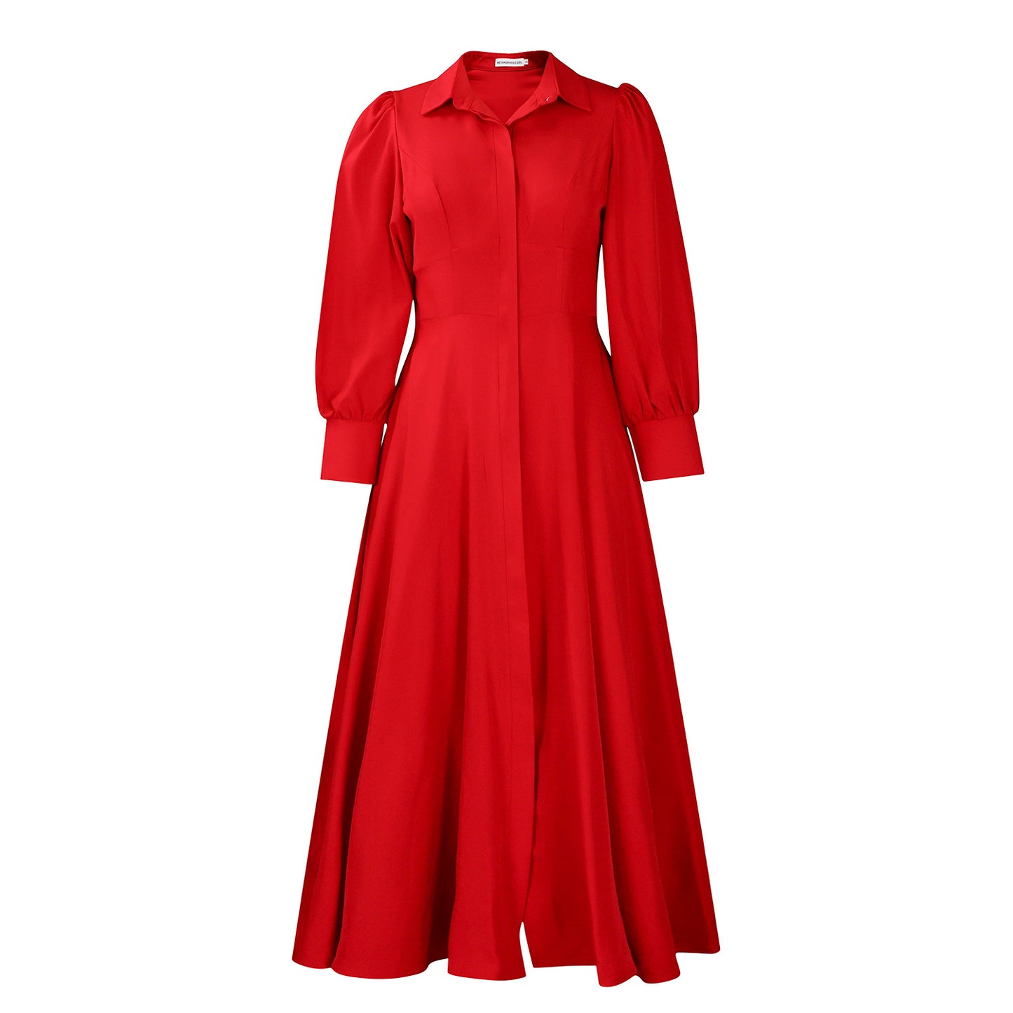 Damen Maxikleid mit eleganten Knopfdetails und weit ausgestellt Rock Stalluxe