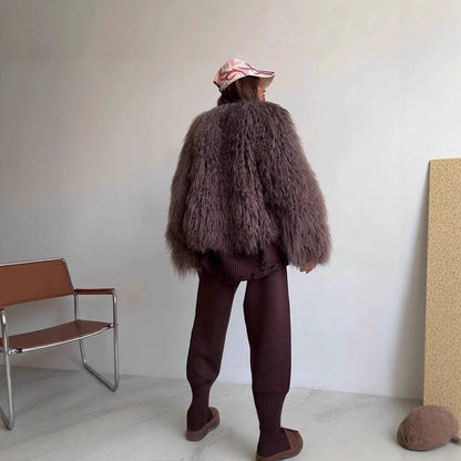 Damen Fleece-Überzieher im trendigen Bouclé-Stil Stalluxe
