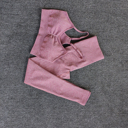 Damen Sportliches Crop Top- und Leggings-Set mit atmungsaktivem Material Stalluxe
