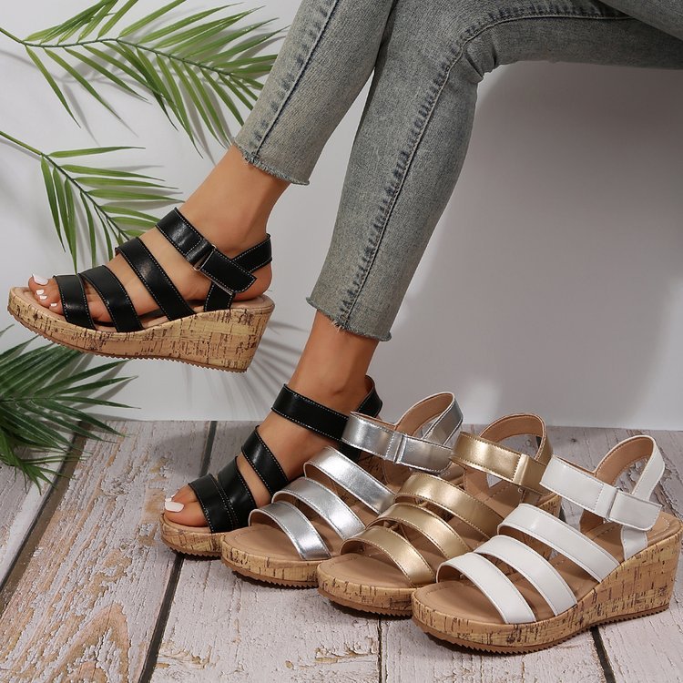 Damen Korksandalen mit verstellbaren Riemen Stalluxe