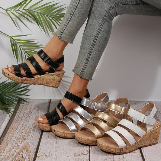 Damen Korksandalen mit verstellbaren Riemen Stalluxe