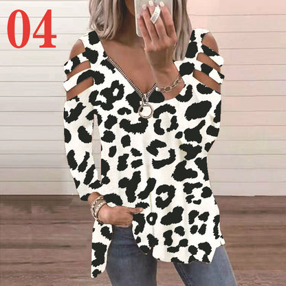 Damen Bluse mit floralem Cut-Out-Design und lässigem V-Ausschnitt Stalluxe