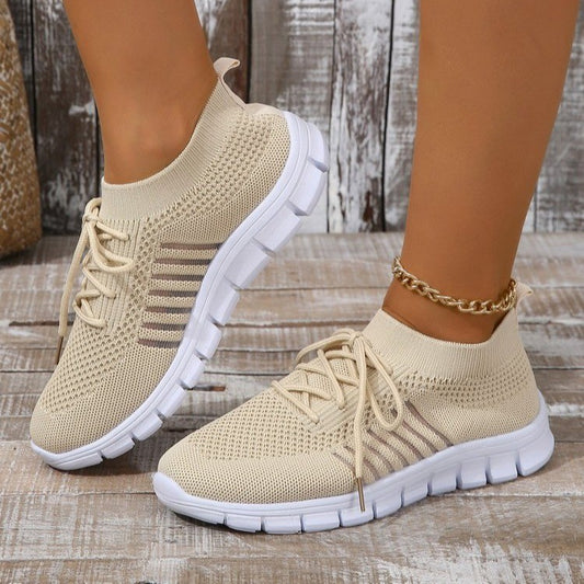 Damen Sportliche Sneakers mit atmungsaktivem Strickoberteil Stalluxe