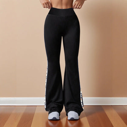 Damen Sportliche Flared-Leggings mit kontrastierenden Seitenstreifen Stalluxe
