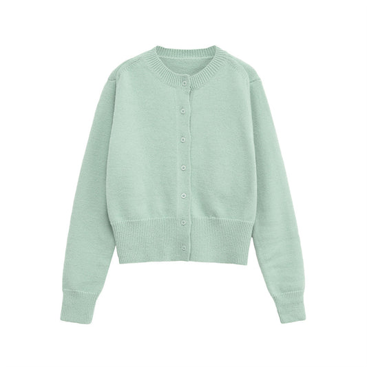 Damen Kurze Strickjacke mit Knopfverschluss und Rippdetails Stalluxe