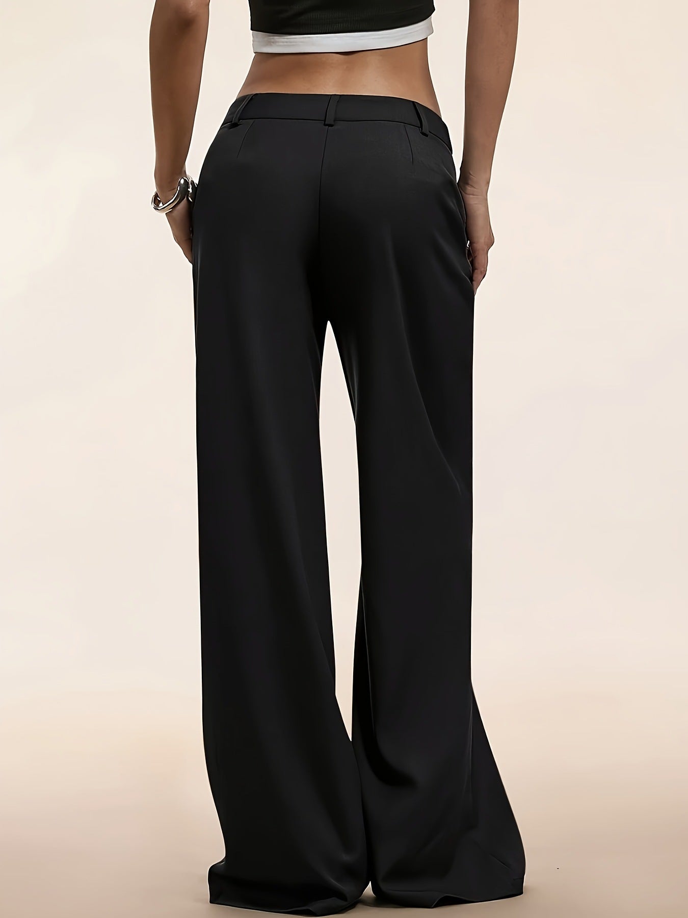 Damen elegante weite Reisehose mit seitlichen Taschen Stalluxe