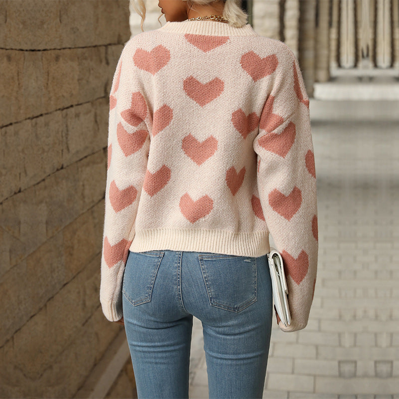 Damen Kuscheliger Strickpullover mit Herzmotiv Stalluxe