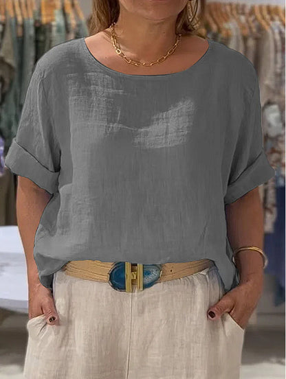 Damen lässige Leinenbluse Stalluxe