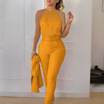Damen Jumpsuit mit ausgefallenem Oberteil und taillierter Hose Stalluxe