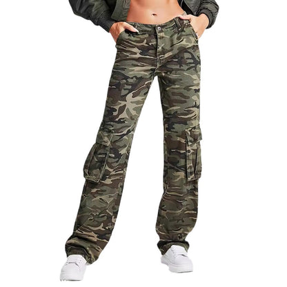 Damen Cargo-Jeans mit weitem Bein und mehreren praktischen Taschen Stalluxe