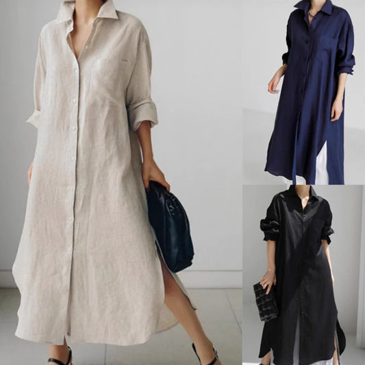 Damen Langarmhemdkleid Stalluxe