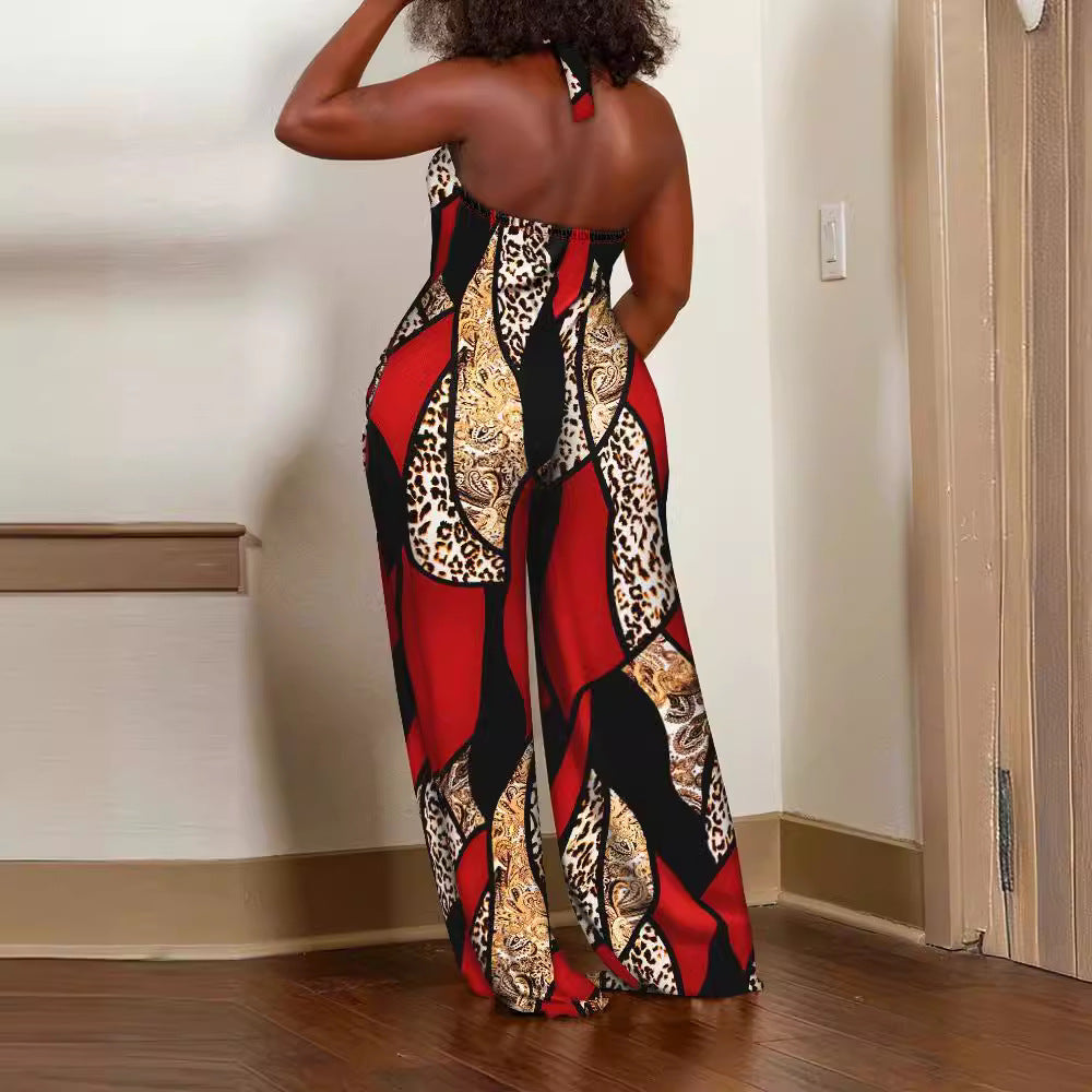 Damen Jumpsuit mit floralem Design und weitem Bein Stalluxe
