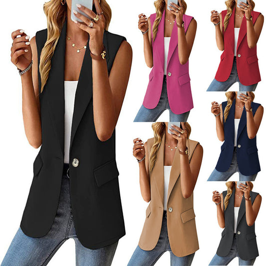 Damen ärmelloser Blazer mit modernem Schnitt und eleganten Details Stalluxe