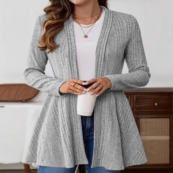 Damen Strickjacke mit langem Schnitt und offenem Design Stalluxe