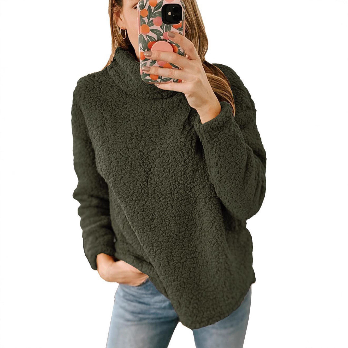 Damen kuscheliger Fleece-Pullover mit hohem Kragen Stalluxe