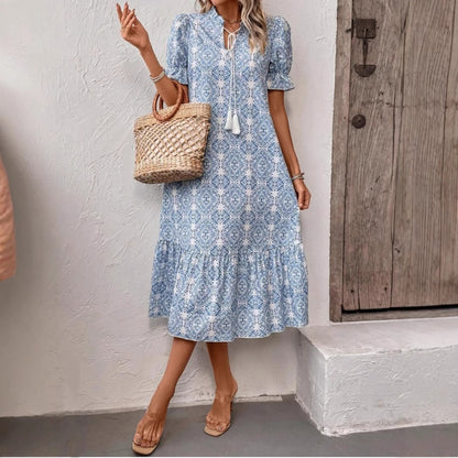 Damen Sommerliches Tunika-Kleid mit eleganten Schnüroptionen Stalluxe