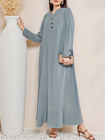 Damen Maxikleid mit eleganter Knopfleiste Stalluxe