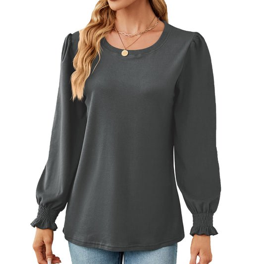 Damen Pullover mit Puffärmeln und elastischen Bündchen Stalluxe