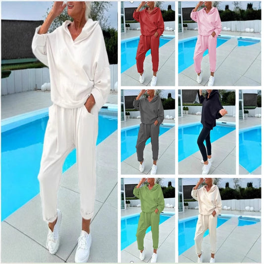 Damen modischer Hoodie und Jogginghose Set Stalluxe