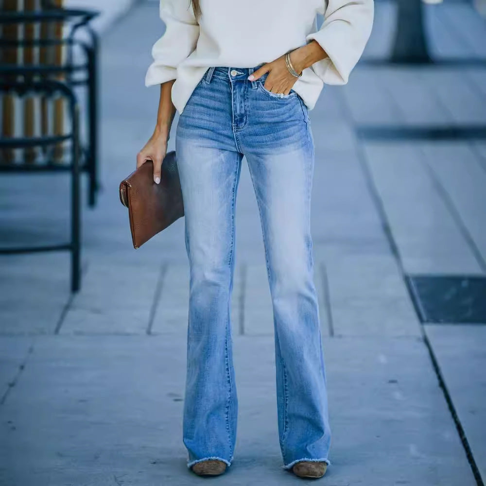 Damen Flared Jeans mit hohem Bund und elegantem Schnitt Stalluxe