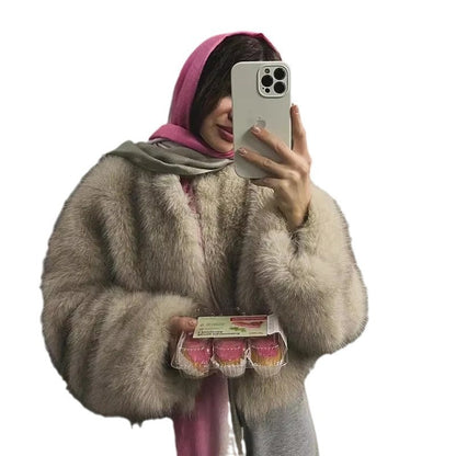 Damen Kuschelige Kunstpelzjacke mit offenem Schnitt Stalluxe