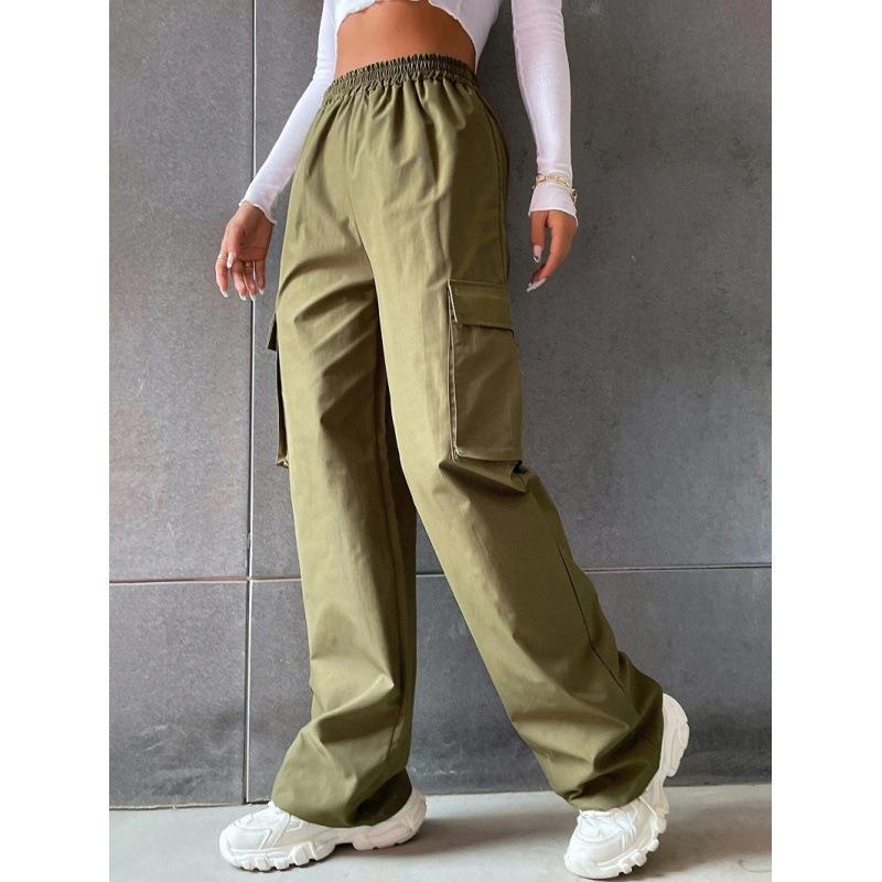 Damen Cargo-Hose mit seitlichen Taschen und elastischem Bund Stalluxe