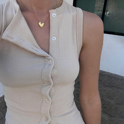 Damen Maxikleid mit Knopfleiste und elegantem Schnitt Stalluxe