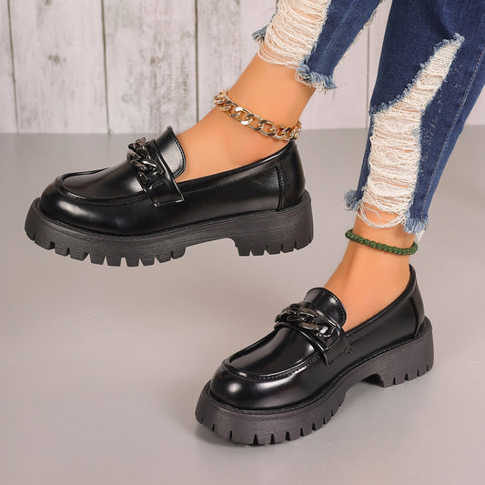 Damen Chunky Loafers mit Ketten-Applikation und robustem Profil Stalluxe