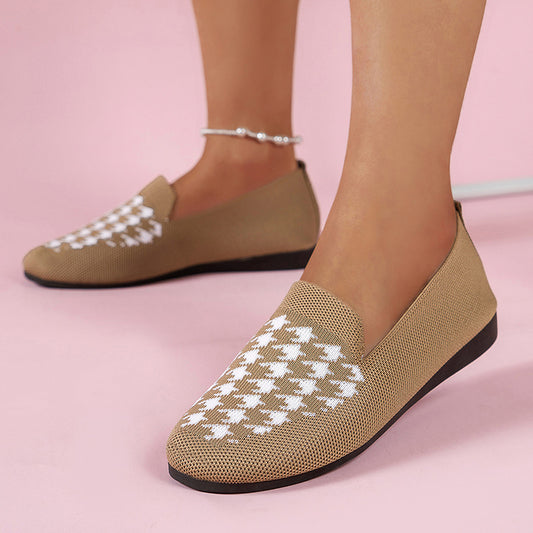 Damen Gemusterte Slipper mit elastischem Bund Stalluxe