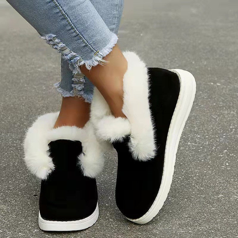 Damen Warmfutter Slip-On Sneakers mit eleganter Fellapplikation Stalluxe