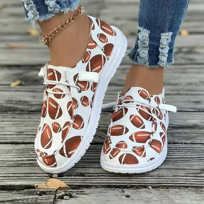 Damen Sneaker mit Football-Motiv Stalluxe