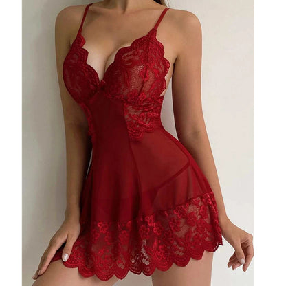Damen Spitzen-Nachtkleid mit verführerischem Schnitt Stalluxe
