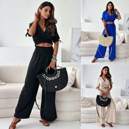 Damen luftiger Cropped-Top mit elastischem Bund und trendigem Design Stalluxe