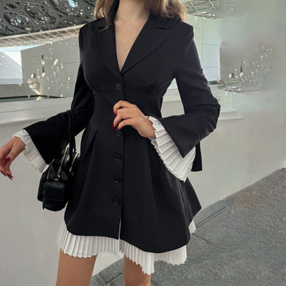 Damen Blazer-Kleid mit eleganten Falten und tailliertem Schnitt Stalluxe