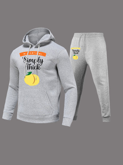 Damen Hoodie- und Jogginghose-Set mit kreativem Fruchtmotiv und bequemer Passform Stalluxe