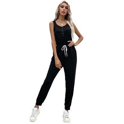 Damen Jumpsuit mit elastischem Taillenbund und praktischen Taschen Stalluxe